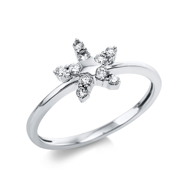 Ring 14 kt WG, 10 Brill. 0,19 ct, TW-si