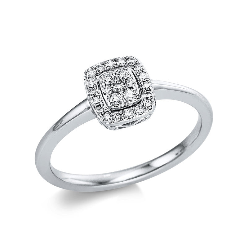Ring 18 kt WG, 25 Brill. 0,16 ct, TW-si
