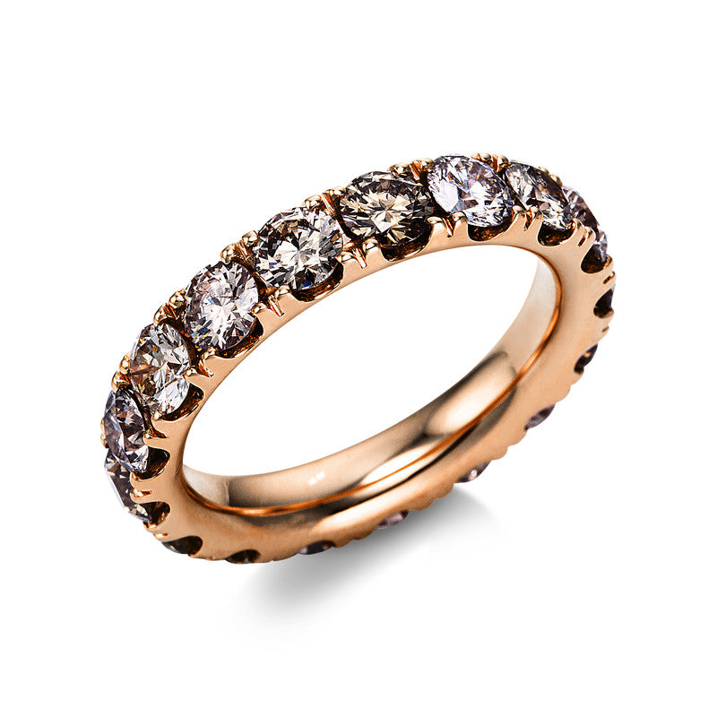 Ring 18 kt RG, 17 Brill. 4,18 ct, braun