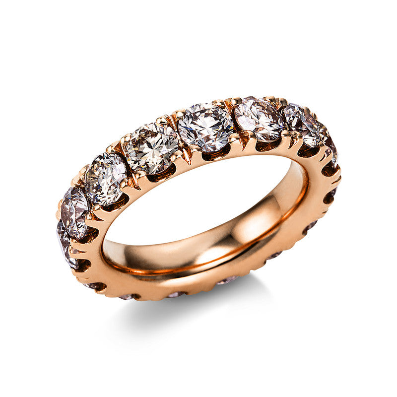 Ring 18 kt RG, 17 Brill. 6,30 ct, braun