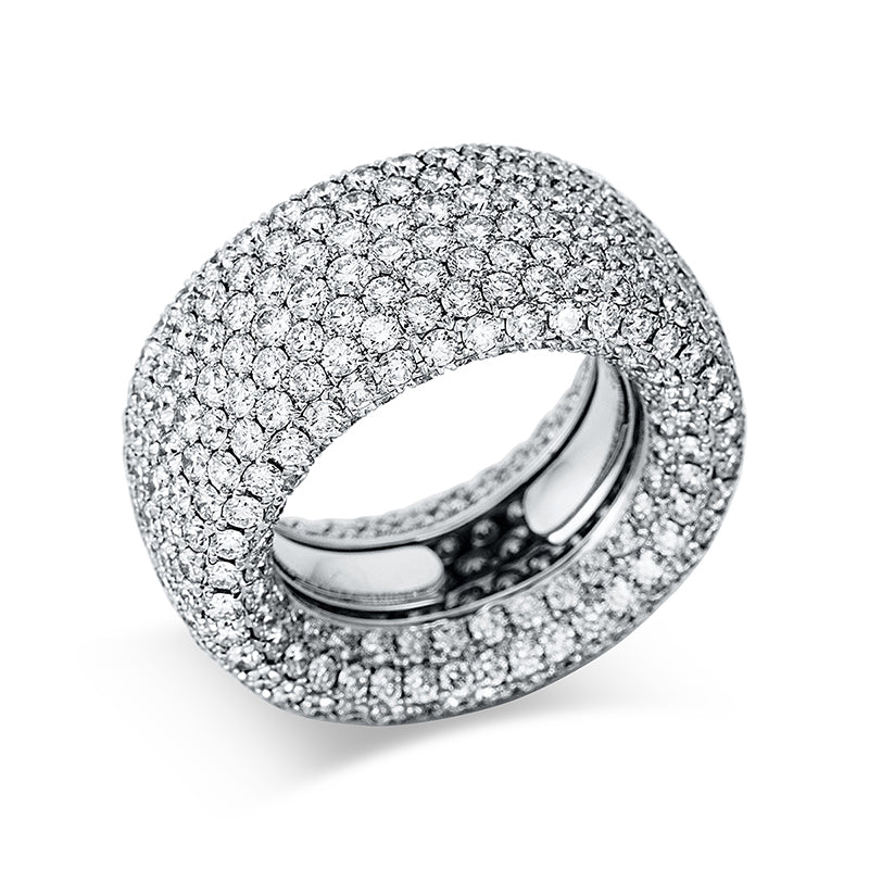 Ring 18 kt WG. 472 Brillanten 10.41 ct. TW-vsi. Weite:54