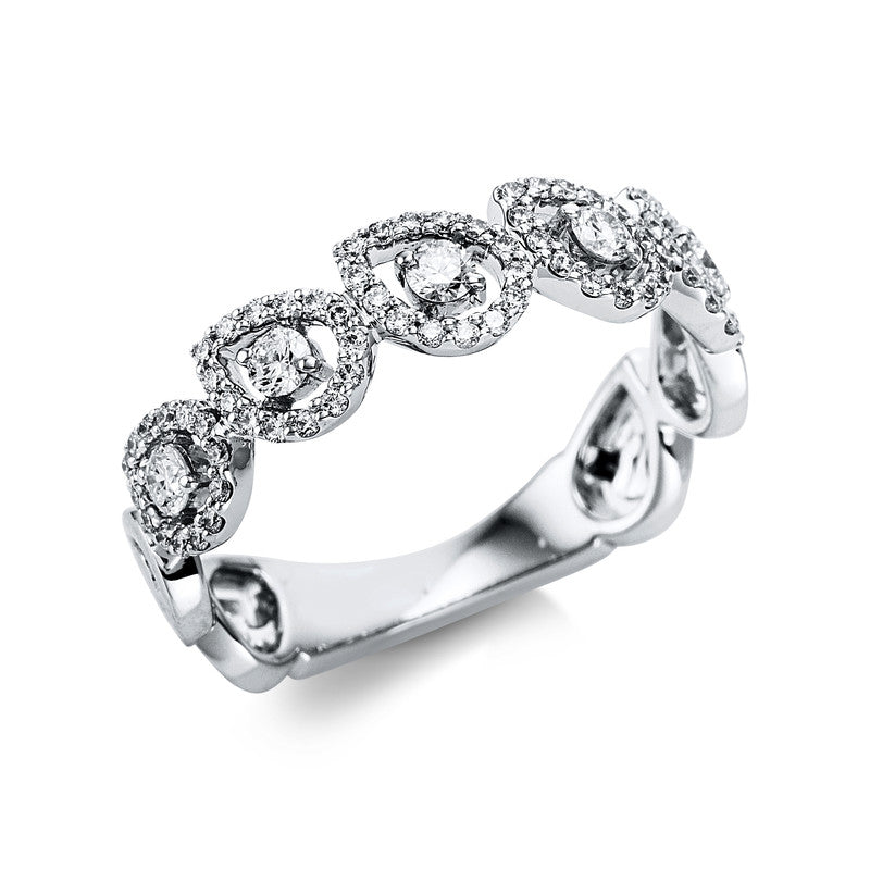 Ring 18 kt WG. 75 Brillanten 0.43 ct. W-si. Weite:54