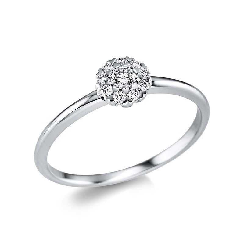 Ring 18 kt WG, 10 Brill. 0,17 ct, TW-si
