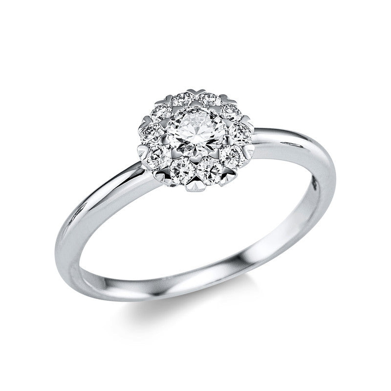 Ring 18 kt WG, 11 Brill. 0,43 ct, W-si
