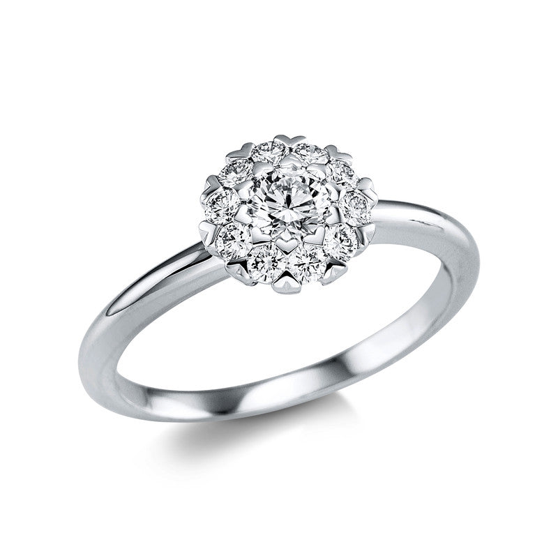 Ring 18 kt WG, 11 Brill. 0,51 ct, TW-si