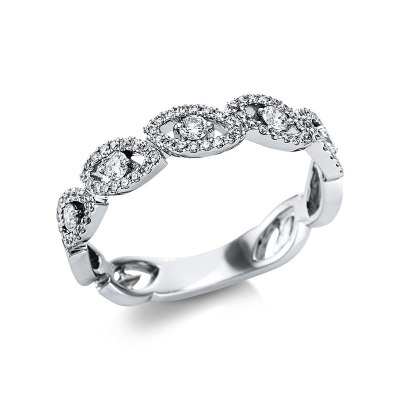 Ring 18 kt WG. 85 Brillanten 0.36 ct. W-si. Weite:54