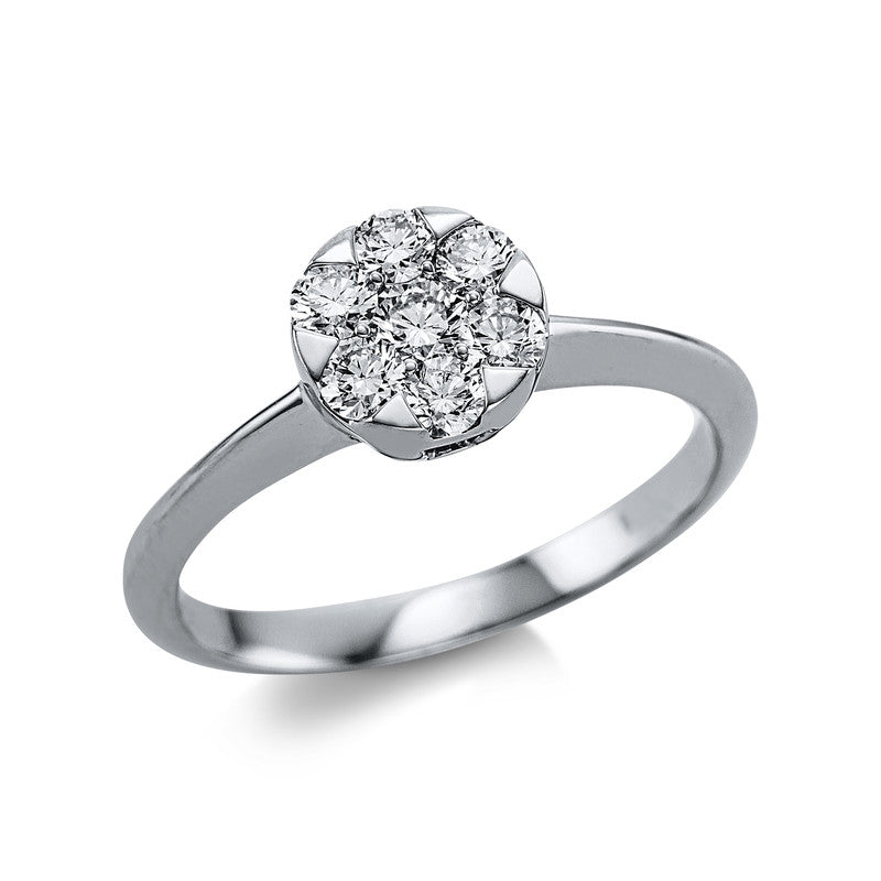 Ring 14 kt WG, 7 Brill. 0,50 ct, TW-si