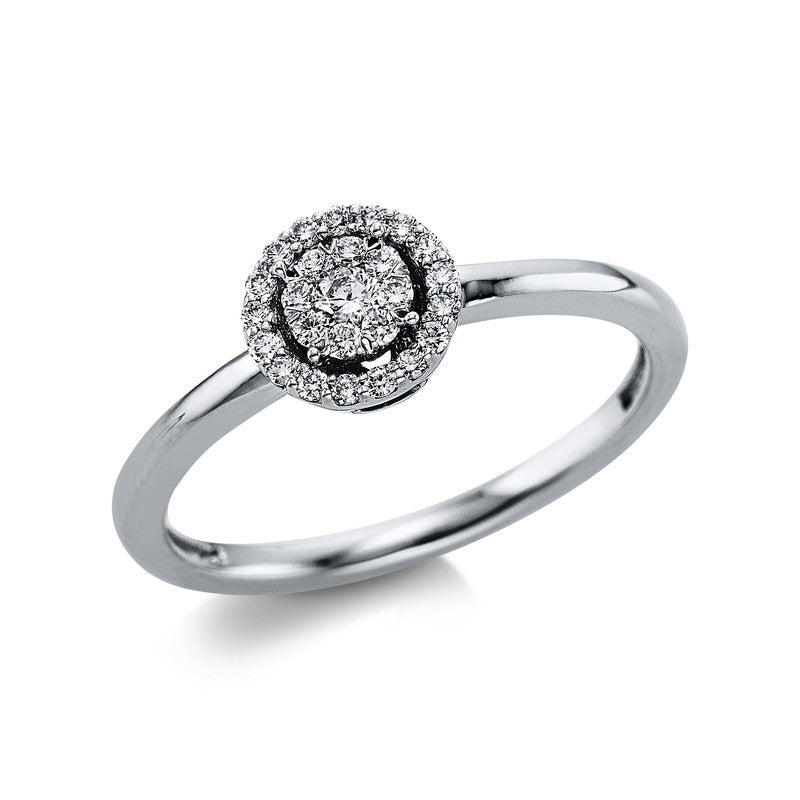 Ring 14 kt WG, 26 Brill. 0,20 ct, TW-si