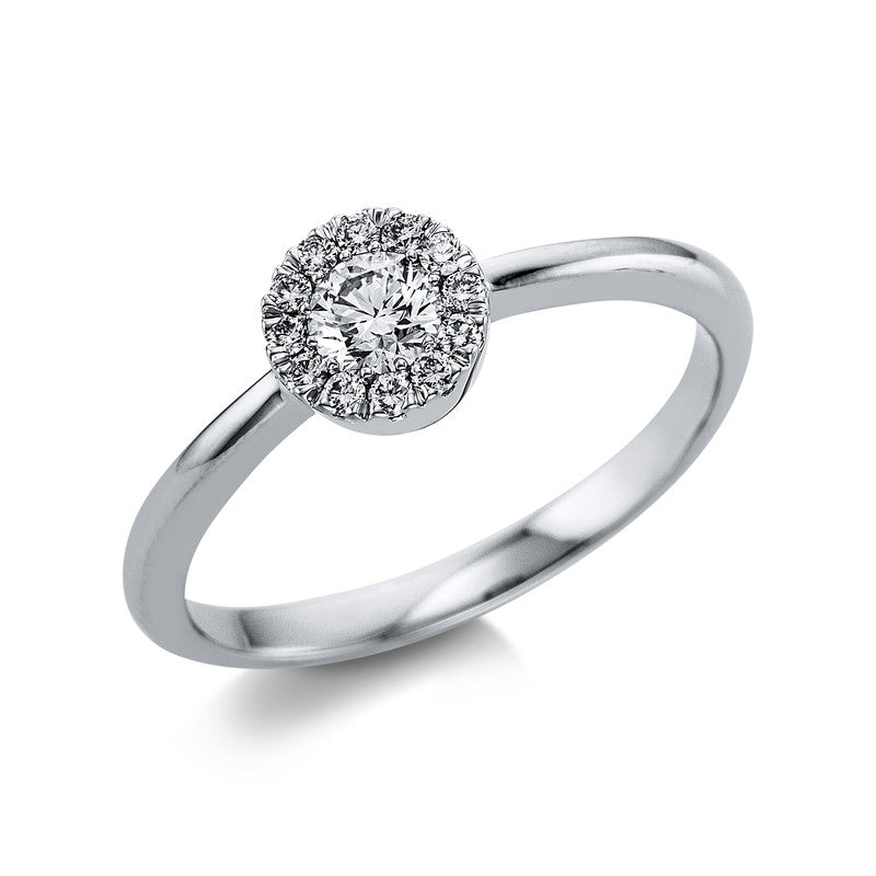 Ring 14 kt WG, 13 Brill. 0,35 ct, TW-si
