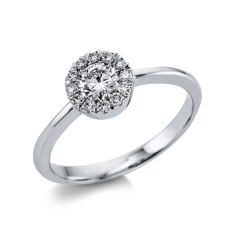 Ring 14 kt WG, 13 Brill. 0,51 ct, TW-si