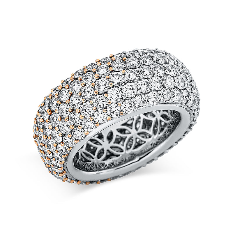 Ring 18 kt WG+GG+RG, 170 Brill. 6,51 ct, TW-vsi