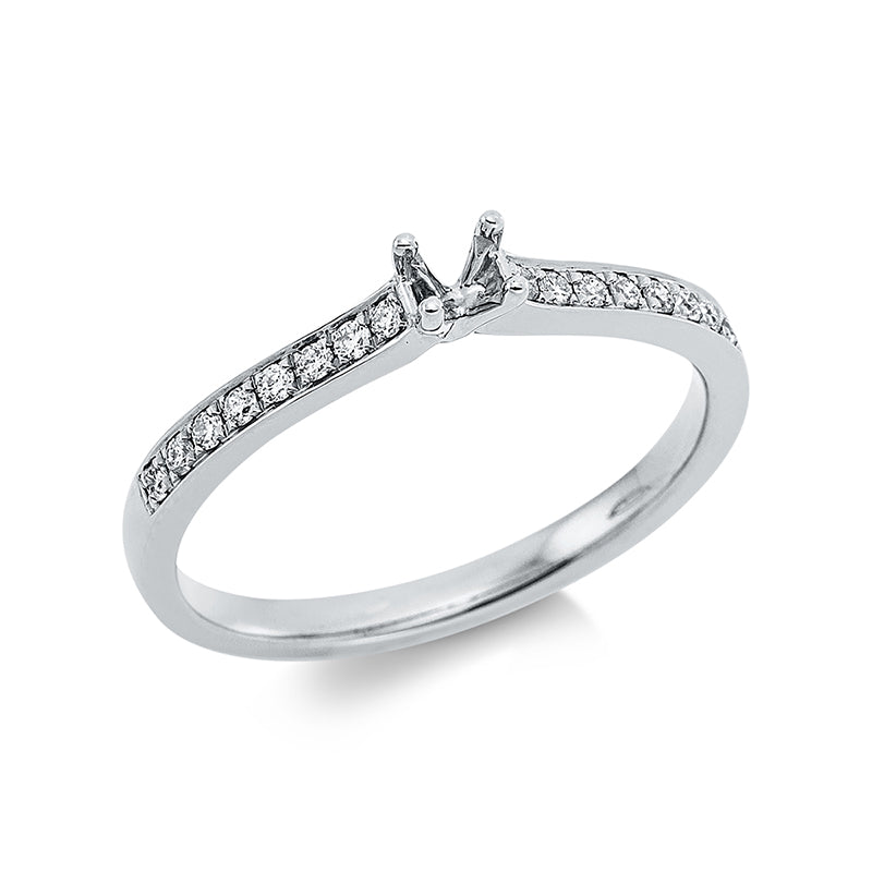 Ring 950 Pt Platin, 16 Brill. 0,12 ct, TW-si, Leerfassung für 1x Brill. 0,10 ct