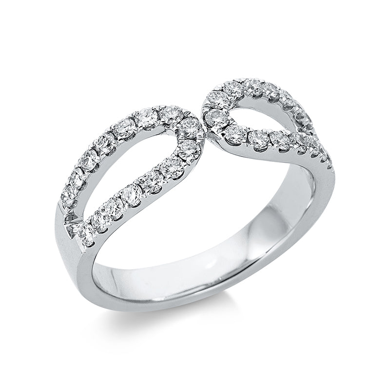 Ring 18 kt WG, 30 Brill. 0,53 ct, W-si