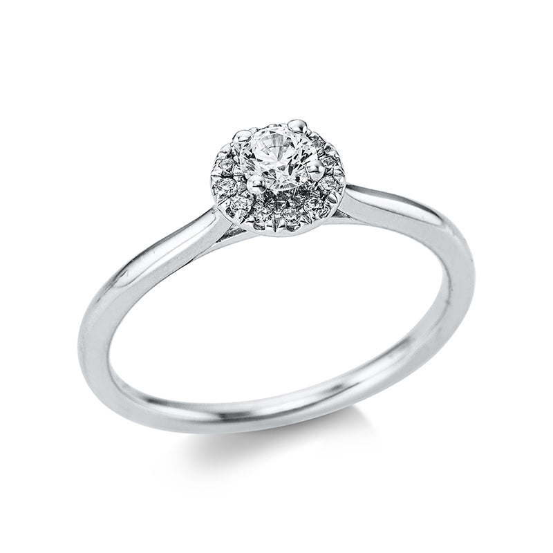 Ring 18 kt WG, 13 Brill. 0,22 ct, TW-vsi