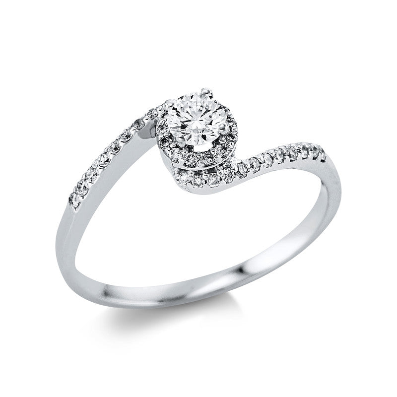 Ring 14 kt WG, 38 Brill. 0,14 ct, TW-vsi, 1 Brill. 0,09 ct, TW-vsi