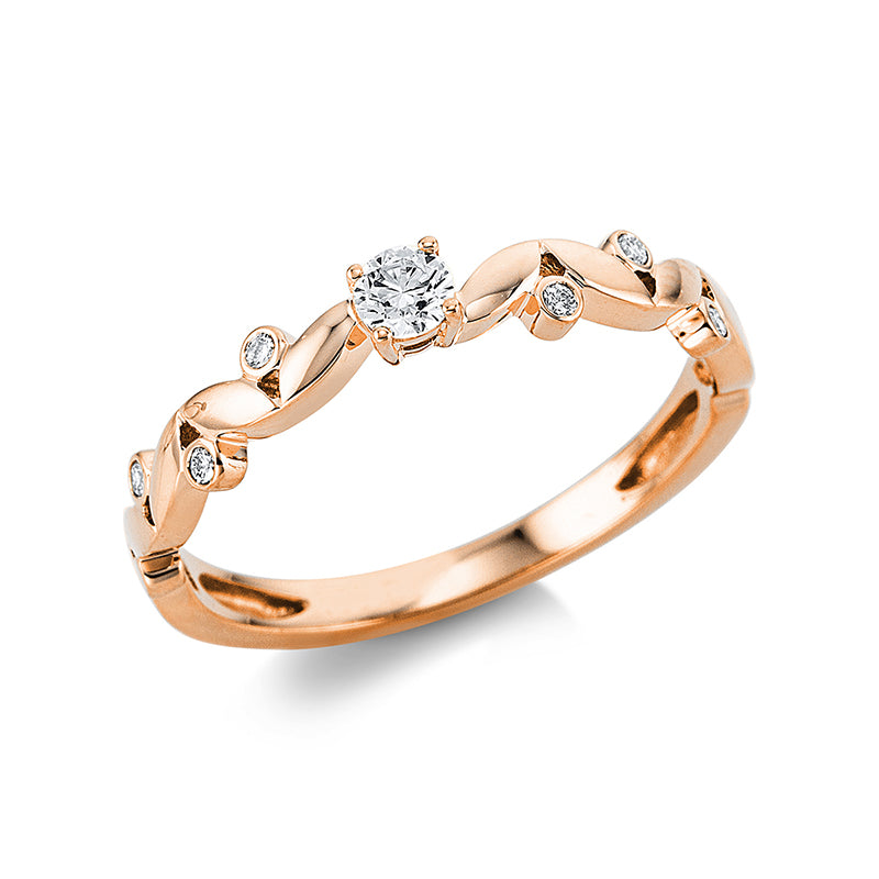 Ring 18 kt RG, 7 Brill. 0,15 ct, TW-si