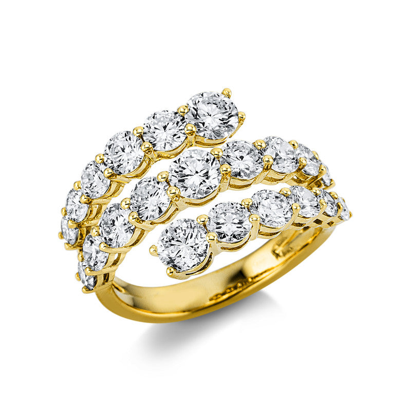 Ring 18 kt GG. 21 Brillanten 3.27 ct. TW-si. H:13.5 mm. Weite:53