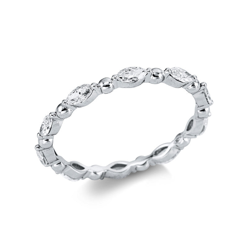 Ring 18 kt WG, 10 Nav. 0,68 ct, F-si