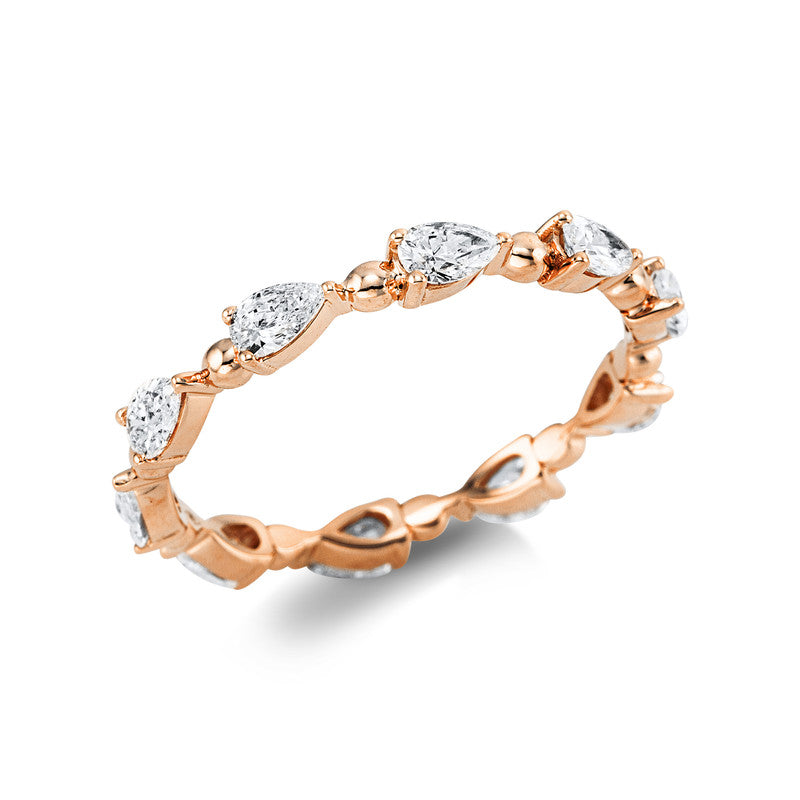 Ring 18 kt RG, 10 Tropfen 0,96 ct, F-si