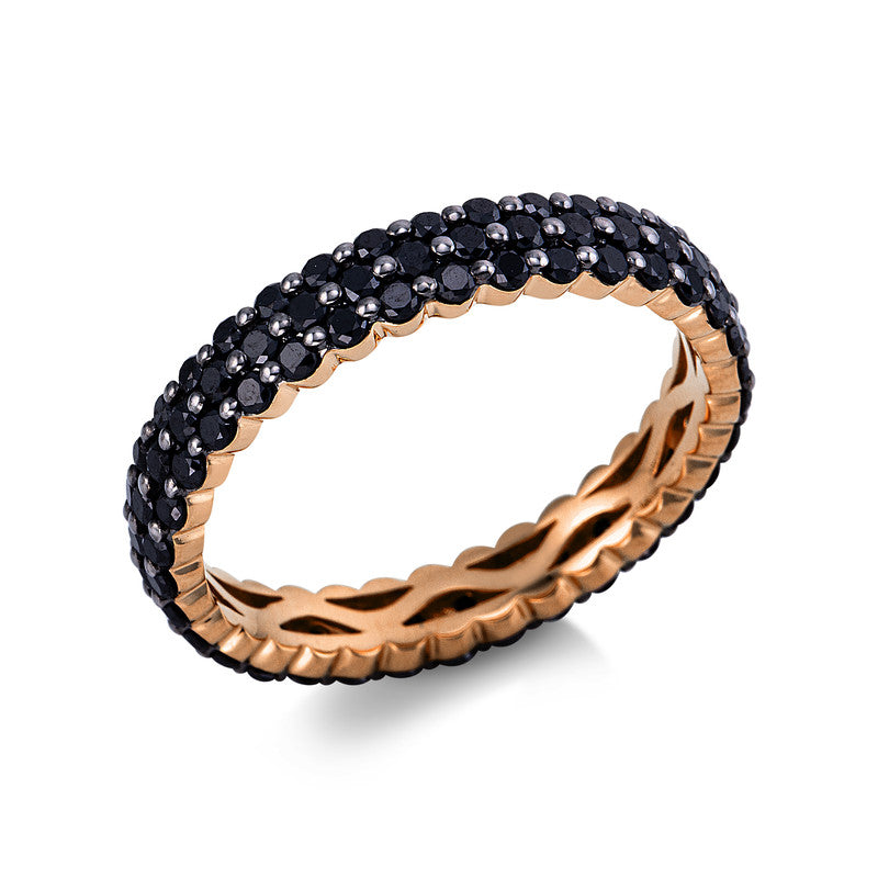 Ring 18 kt RG, 102 Brill. 1,22 ct, schwarz