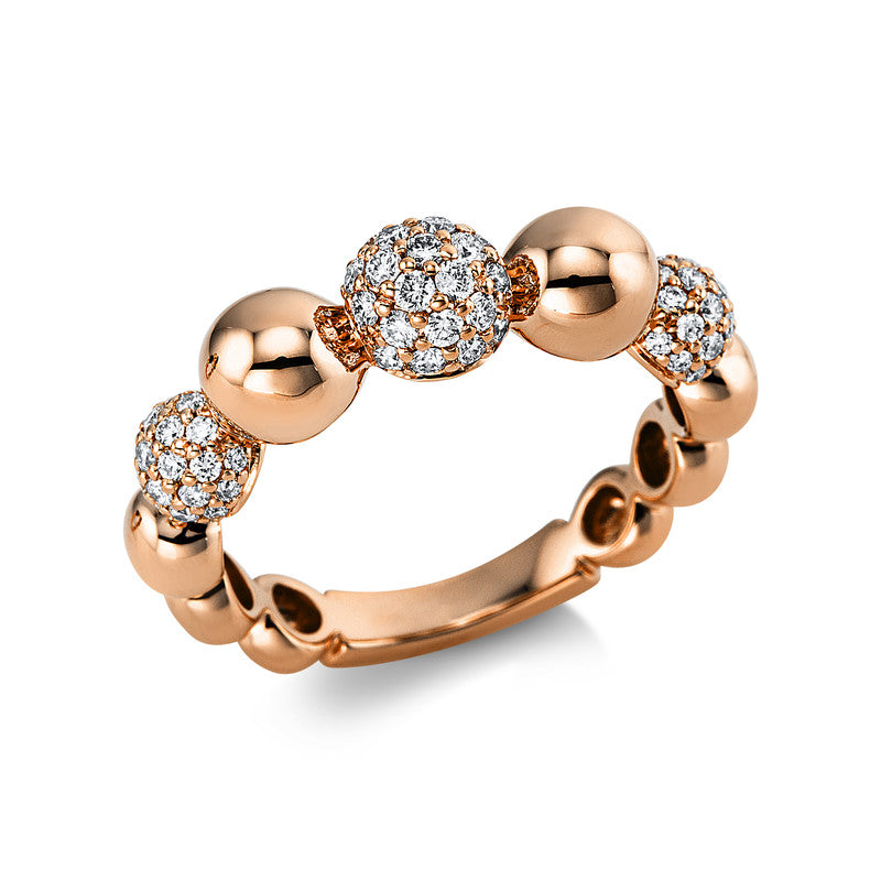 Ring 18 kt RG, 75 Brill. 0,59 ct, TW-si