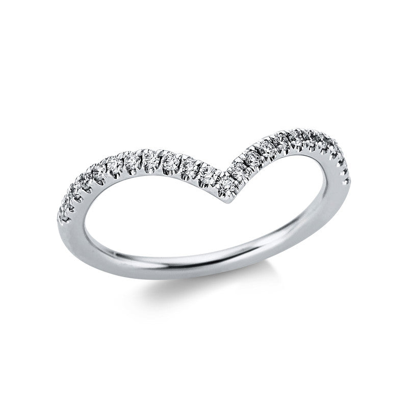 Ring 18 kt WG. 23 Brillanten 0.22 ct. TW-vsi. H:6.0 mm. Weite:54