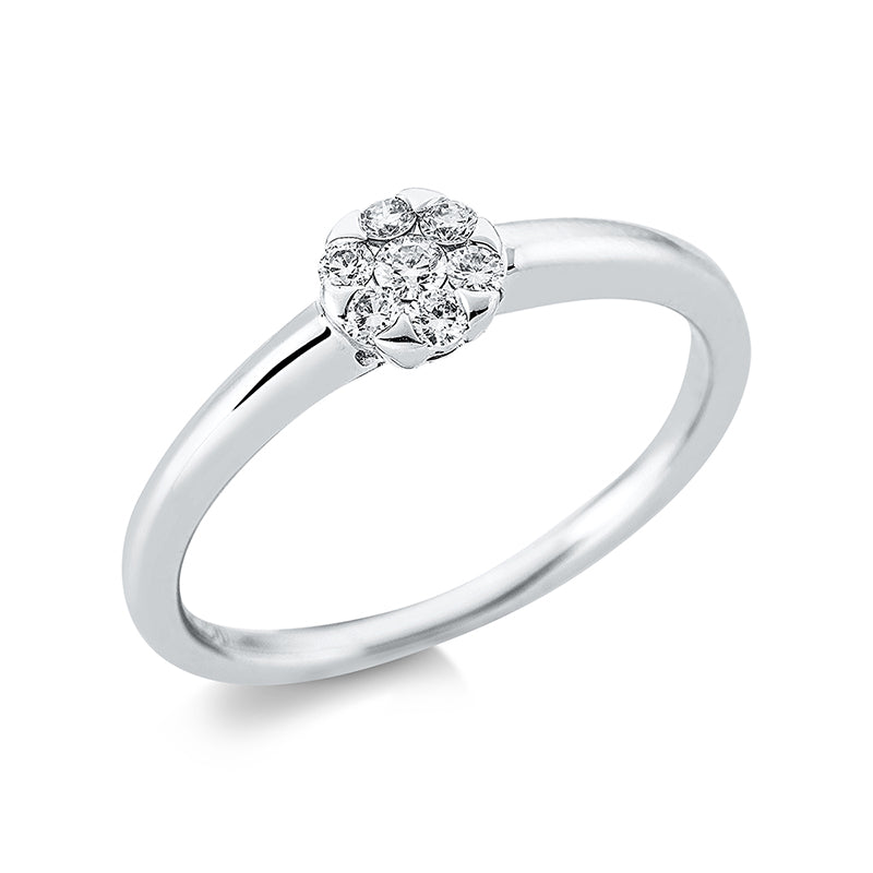 Ring 18 kt WG, 7 Brill. 0,17 ct, TW-vsi/si