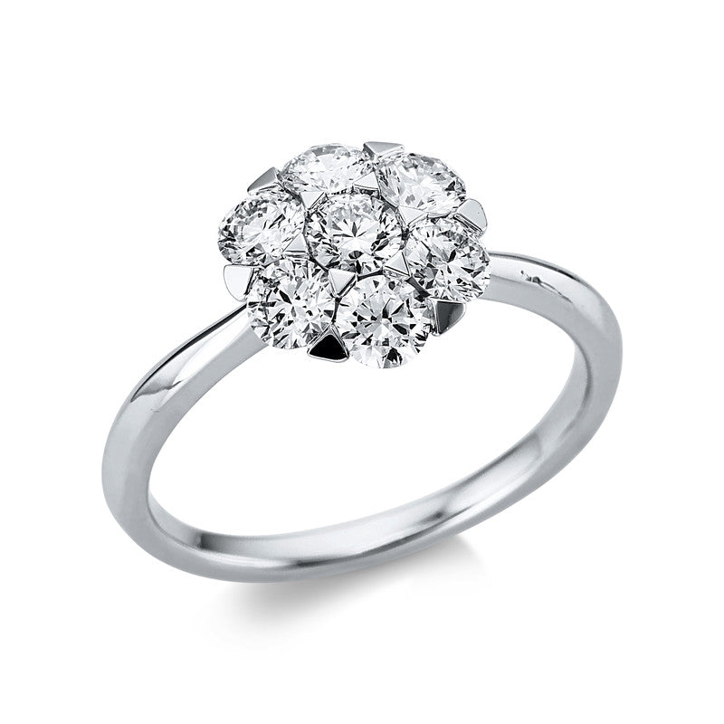 Ring 18 kt WG, 7 Brill. 1,12 ct, TW-si