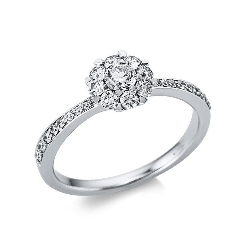 Ring 18 kt WG, 25 Brill. 0,58 ct, TW-si