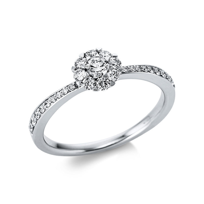 Ring 18 kt WG. 27 Brillanten 0.40 ct. TW-si. Ø:6.5 mm. Weite:54