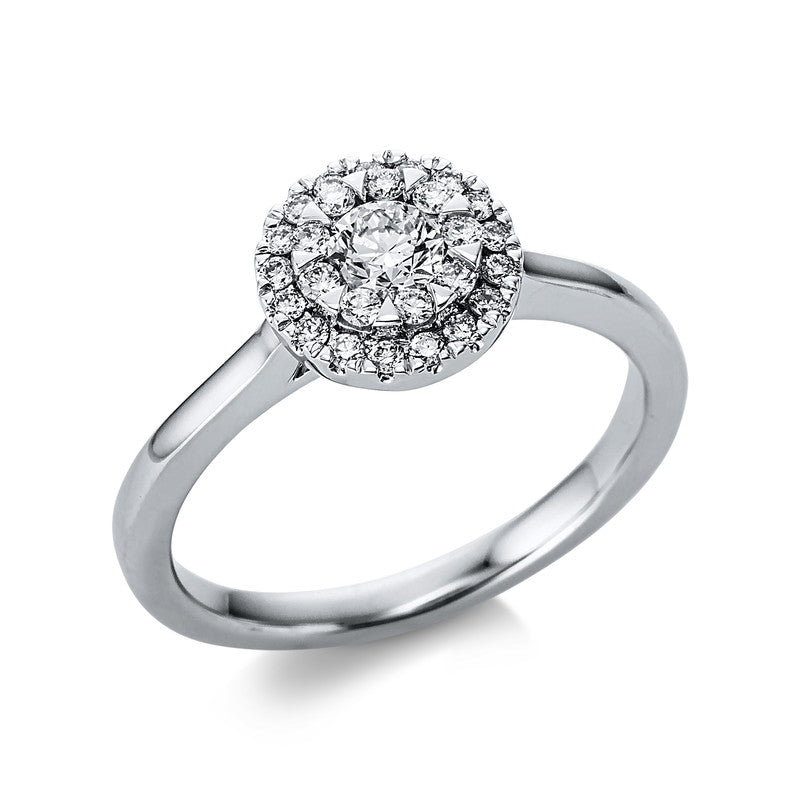 Ring 18 kt WG, 27 Brill. 0,47 ct, TW-si