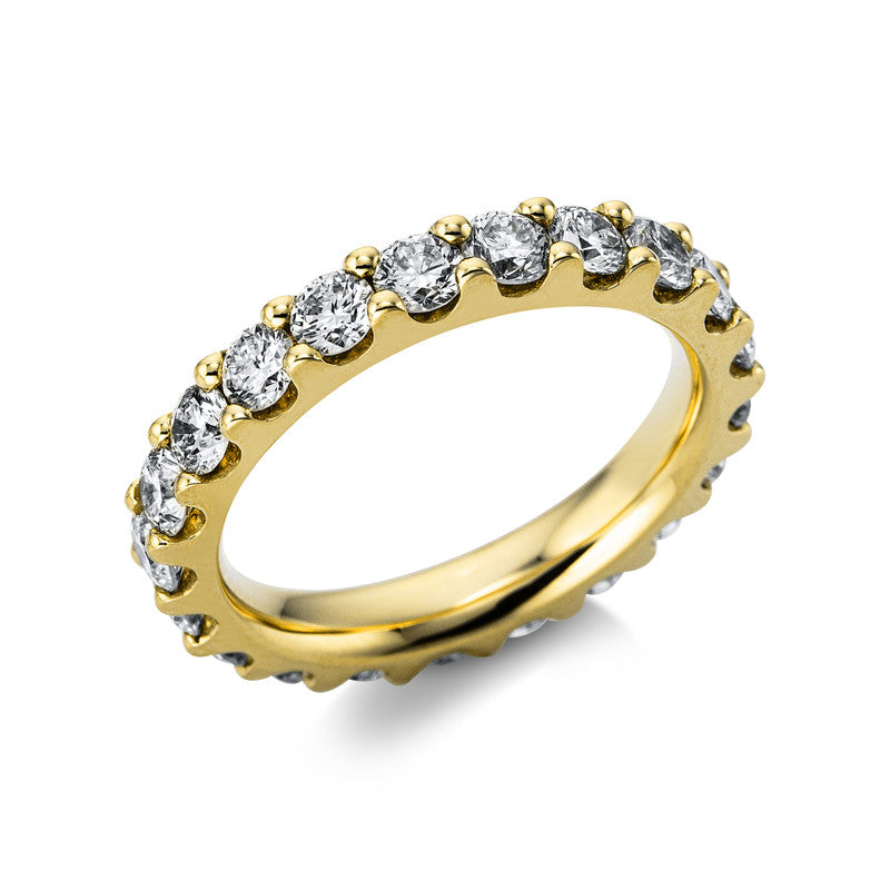 Ring 18 kt GG. 21 Brillanten 2.49 ct. TW-si. B:3.5 mm. Weite:54