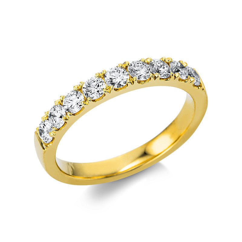 Ring 18 kt GG, 9 Brill. 0,75 ct, TW-si