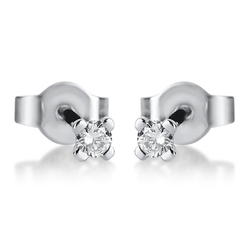 Ohrstecker 14 kt WG, 2 Brill. 0,10 ct, TW-si