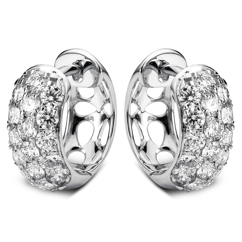 Creolen 18 kt WG, 32 Brill. 1,39 ct, TW-vsi/si
