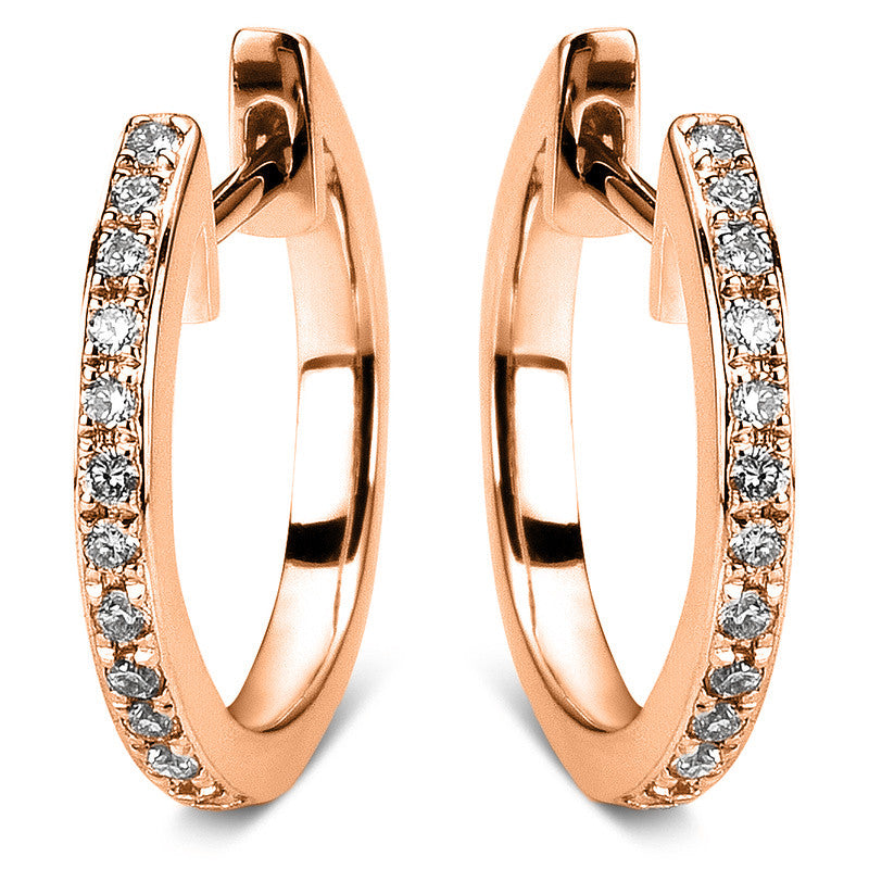 Creolen 18 kt RG, 26 Brill. 0,20 ct, TW-si