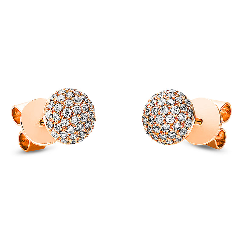 Ohrstecker 18 kt RG, 88 Brill. 0,43 ct, TW-si