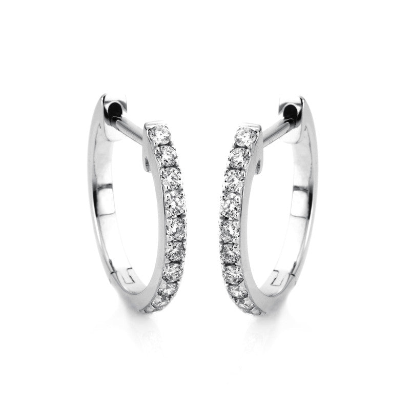 Creolen 18 kt WG, 20 Brill. 0,21 ct, TW-si