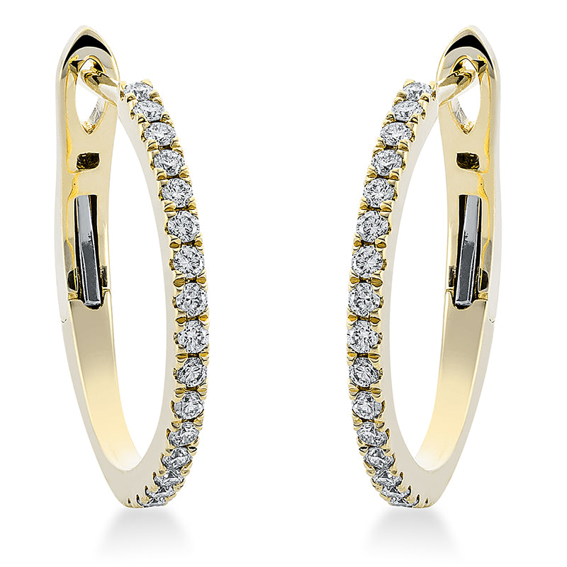 Creolen 18 kt GG, 34 Brill. 0,26 ct, TW-si