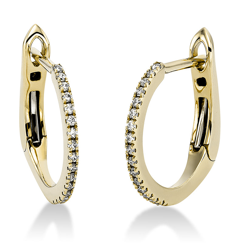 Creolen 18 kt GG, 32 Brill. 0,10 ct, TW-si