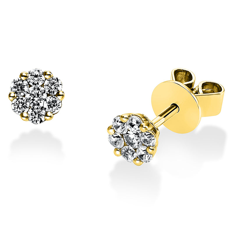 Ohrstecker 14 kt GG, 14 Brill. 0,33 ct, TW-si