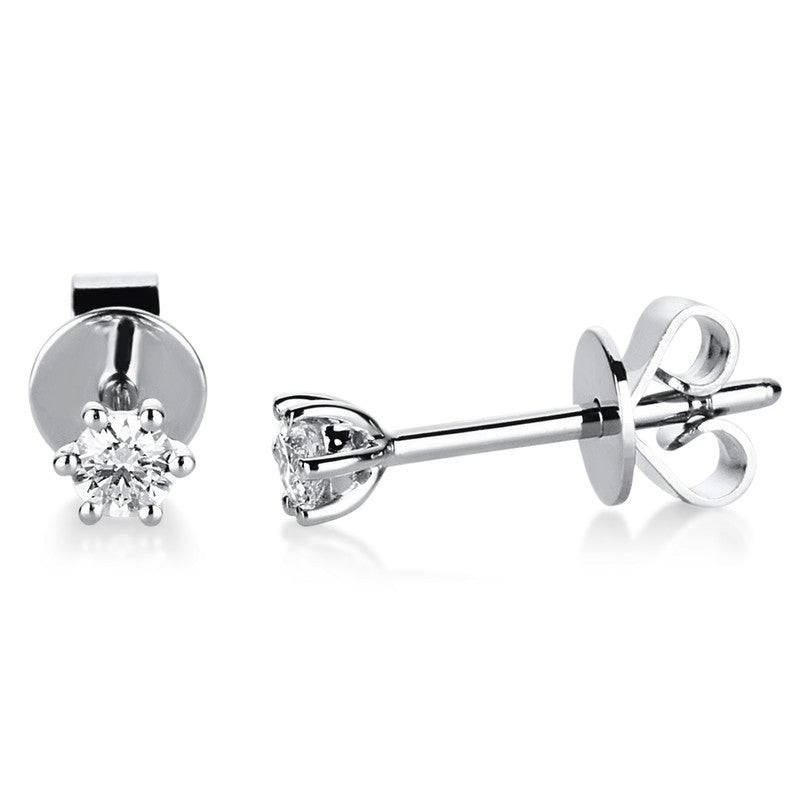 Ohrstecker 18 kt WG, 2 Brill. 0,15 ct, TW-si