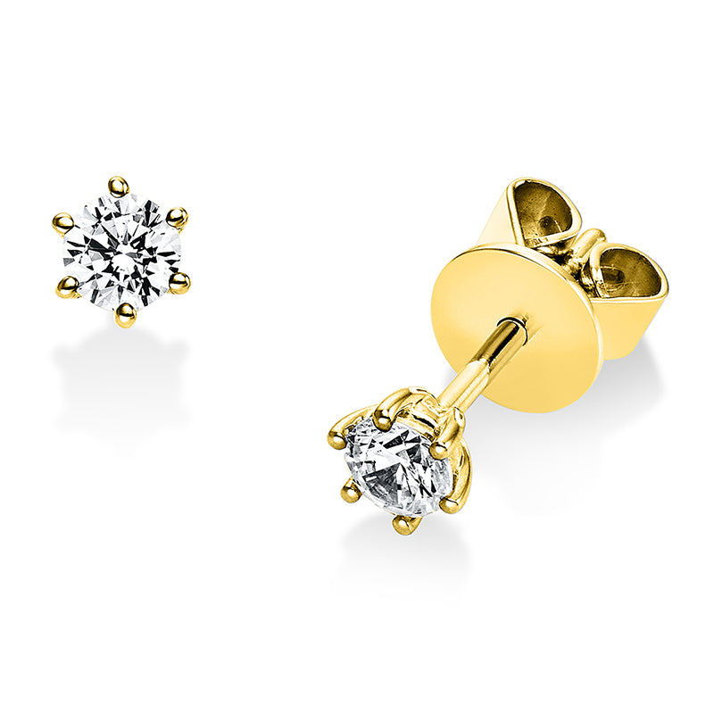 Ohrstecker 18 kt GG, 2 Brill. 0,30 ct, TW-si