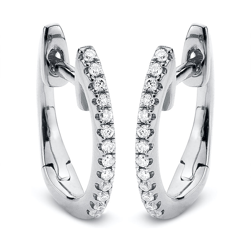 Creolen 18 kt WG, 26 Brill. 0,07 ct, TW-si