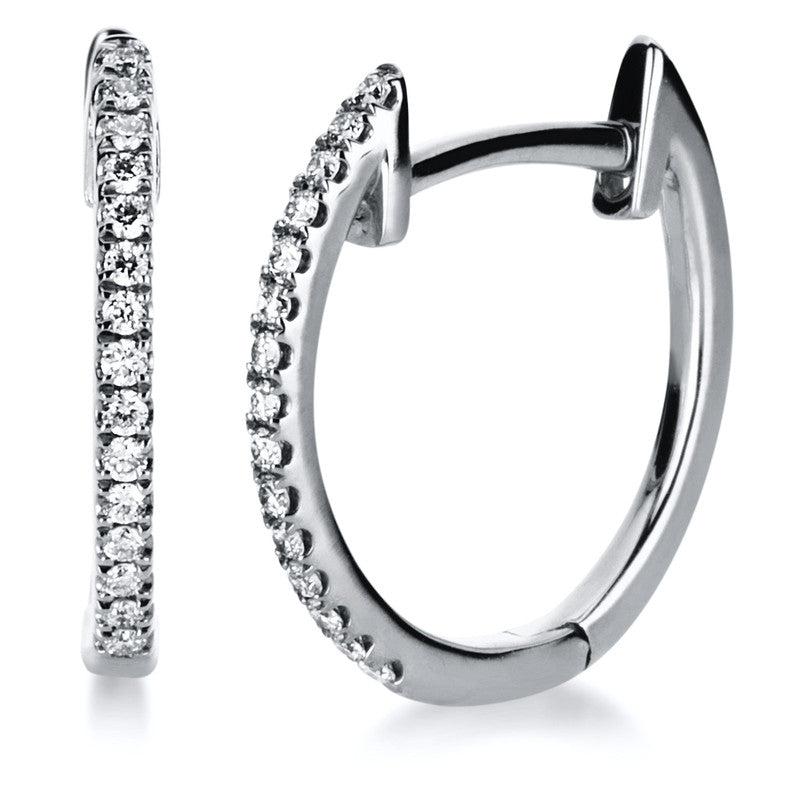 Creolen 18 kt WG, 30 Brill. 0,08 ct, TW-si