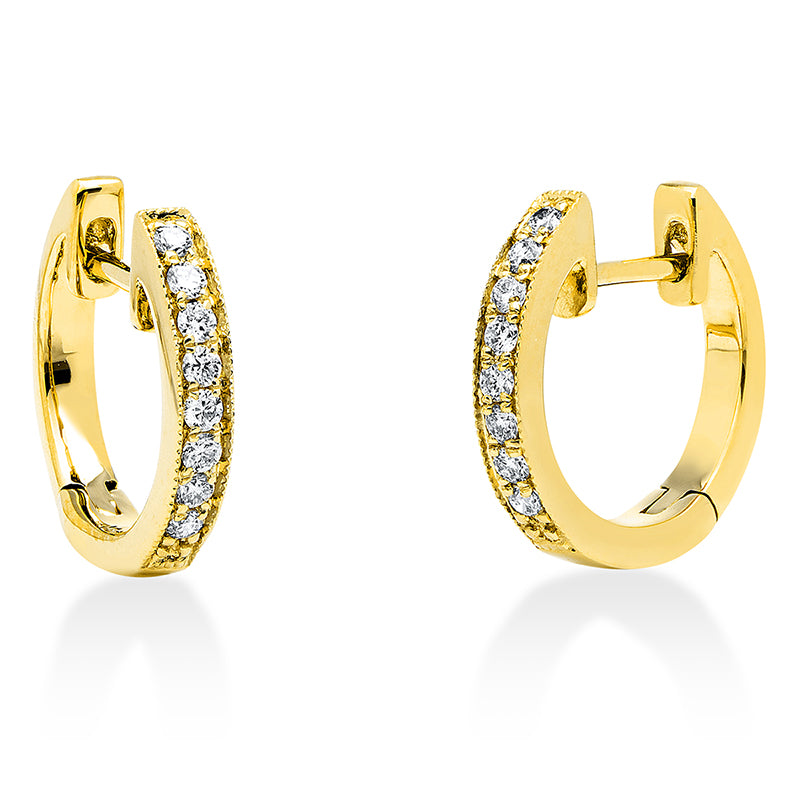Creolen 18 kt GG, 16 Brill. 0,14 ct, TW-si