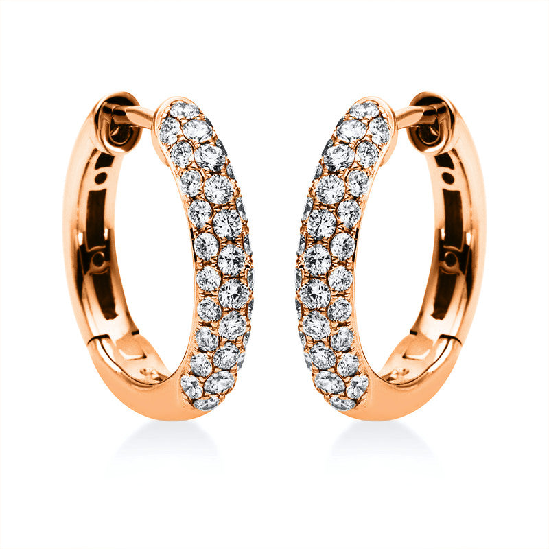 Creolen 18 kt RG, 62 Brill. 0,75 ct, TW-si