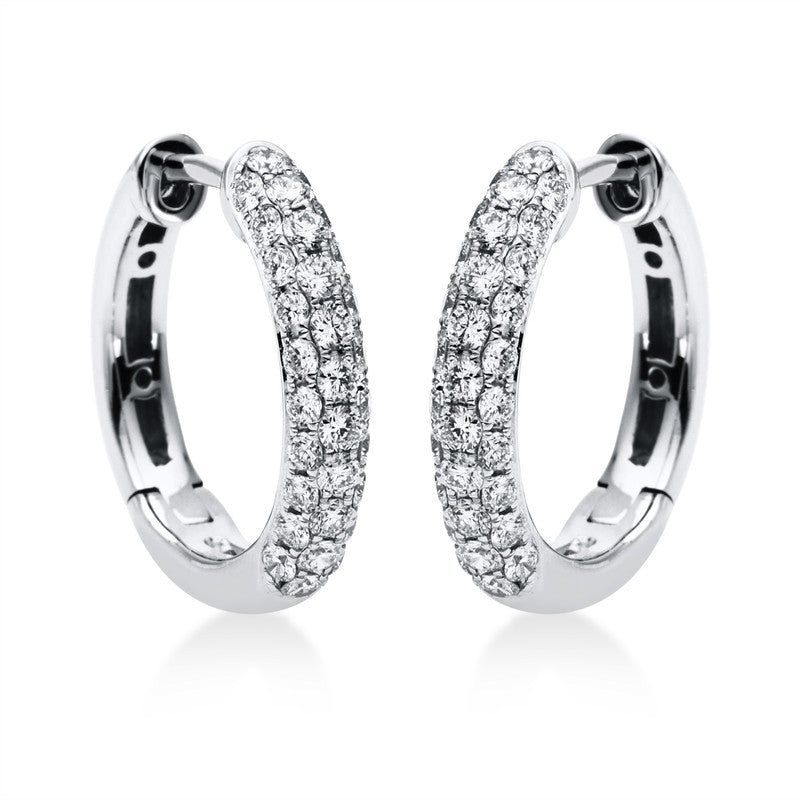 Creolen 18 kt WG, 62 Brill. 0,75 ct, TW-si