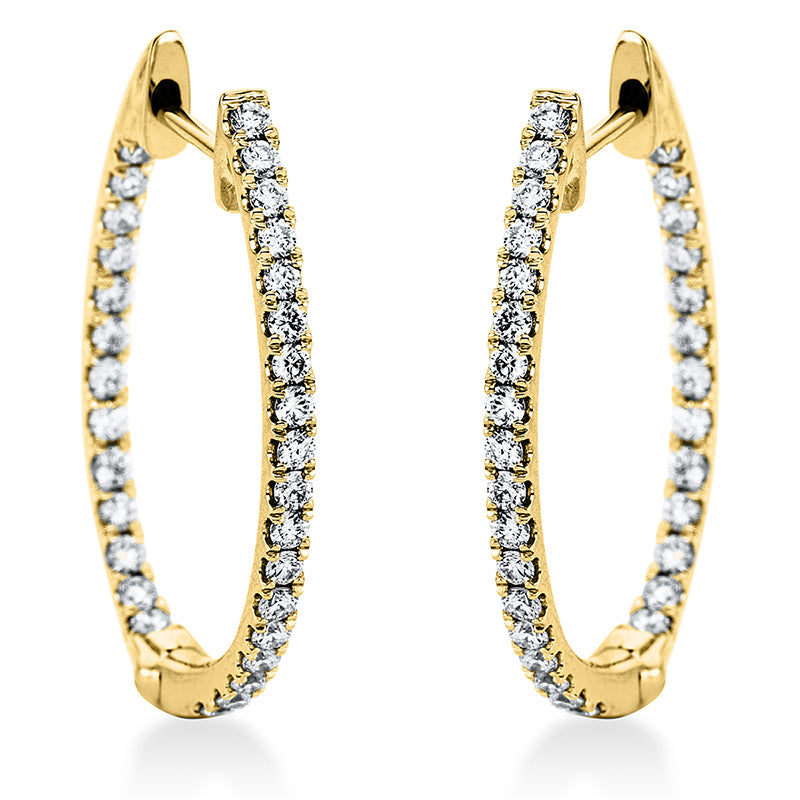 Creolen 18 kt GG, 62 Brill. 0,68 ct, TW-si