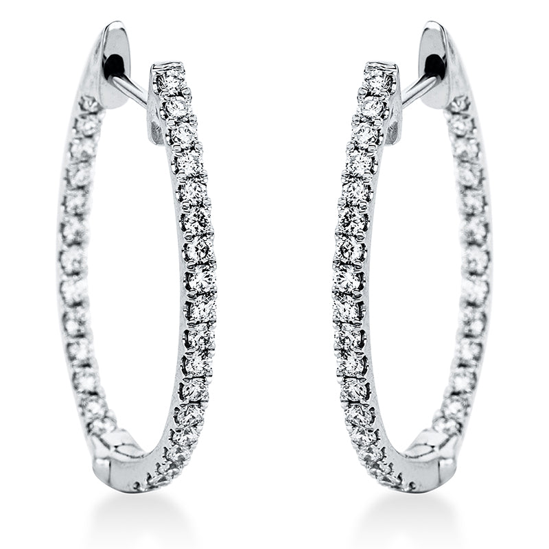 Creolen 18 kt WG, 62 Brill. 0,68 ct, TW-si